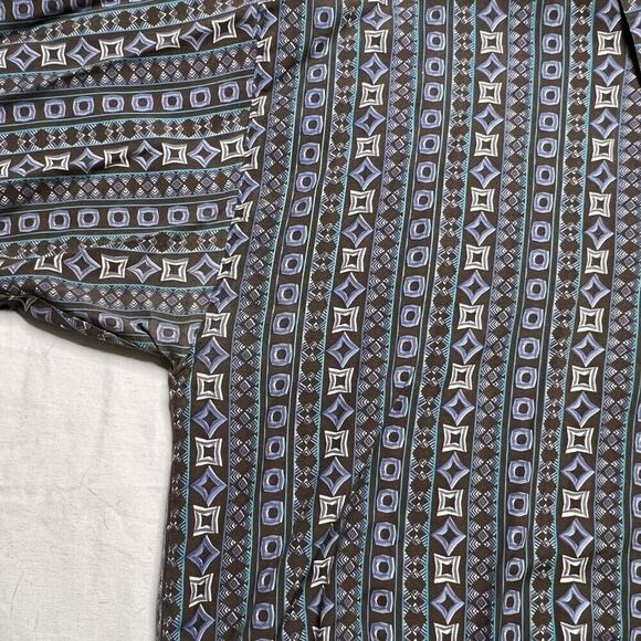 Expressions Vintage Geometric Print Polo Shirt Men's 1X Short Sleeve Retro 90s - Picture 3 of 5